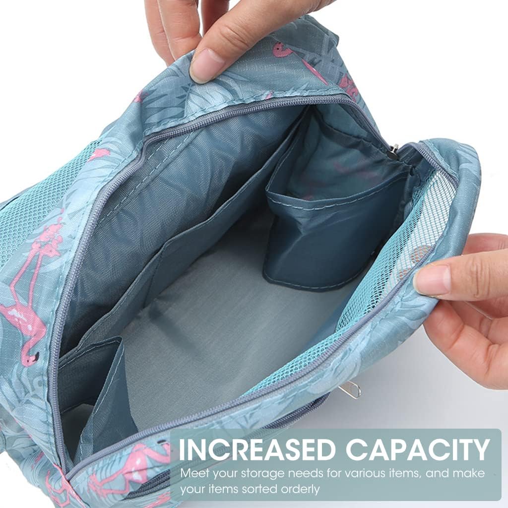 ZIBUYU Travel Cosmetic Pouch Hangable Cosmetic Organizer for Women Makeup Bag Printed Cosmetic Box Girls Cosmetic Pouch for Toiletries, Cosmetics, Skin Care Product, Makeup Brushes-Blue Flamingo ZIBUYU Travel Cosmetic Pouch Hangable Cosmetic Organizer for Women Makeup Bag Printed Cosmetic Box Girls Cosmetic Pouch for Toiletries, Cosmetics, Skin Care Product, Makeup Brushes-Blue Flamingo